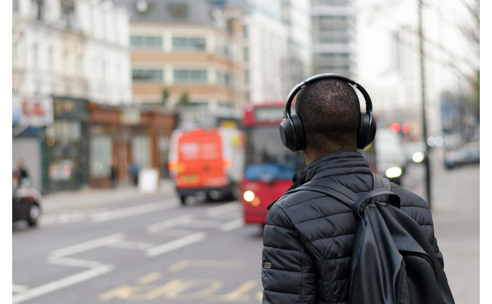 Man wearing headphones