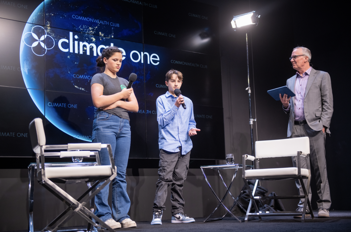 Youth activists present to a Climate One audience