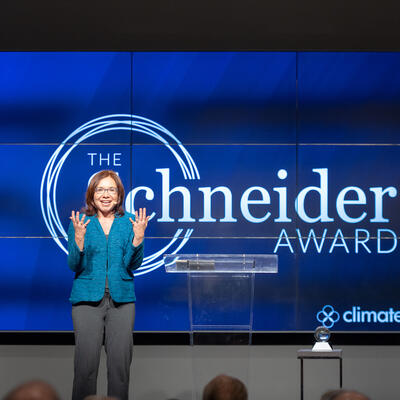 Schneider Award winner on stage