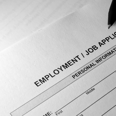A blank employment application