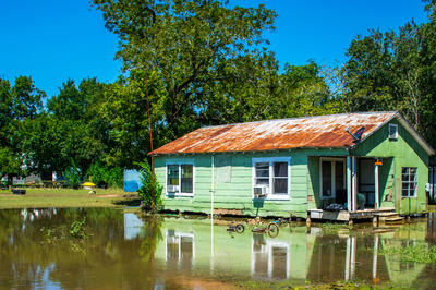 flooded old house